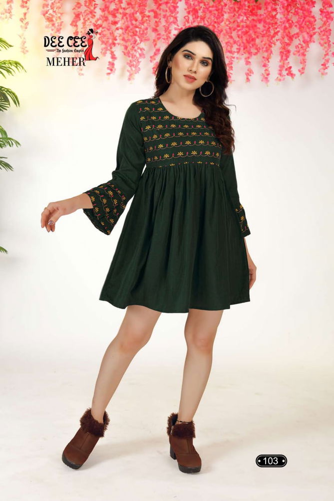 Meher By Deecee Fancy Tunic Short Kurtis Catalog